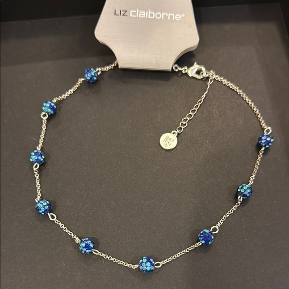 Liz Claiborne Jewelry - Liz Claiborne Silver Blue Crystal Necklace
